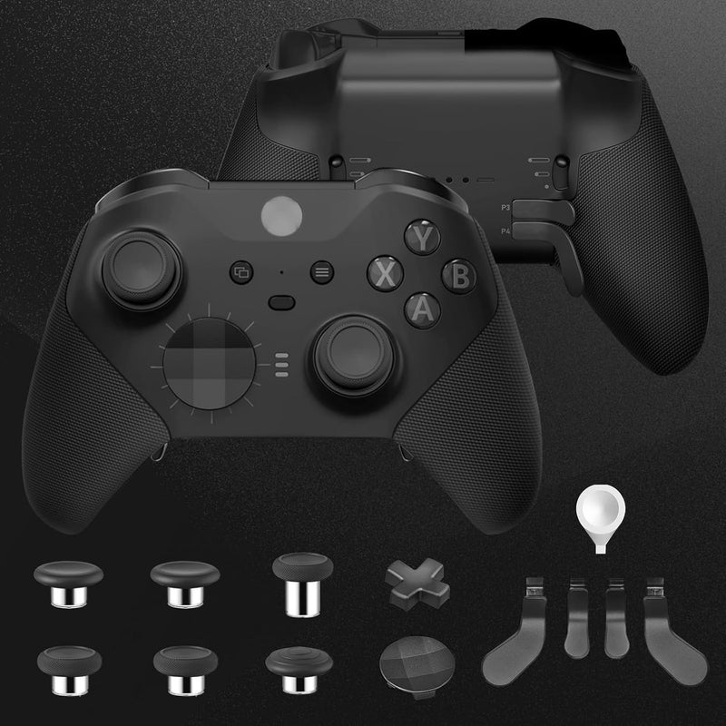VANPARK Complete Component Pack for Xbox Elite Controller Series 2 Core，Accessories Include 1 Carrying Case, 1 Charging Dock&Cable, Metal 6 Joysticks, 4 Paddles, 2 D-Pads, 1 Adjustment Tool(Black) - Image 4